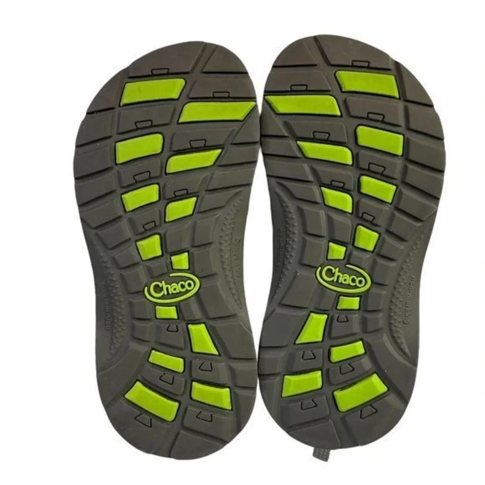 Chaco Z/2 EcoTread Sandals Youth 2 Green Multi Adjustable Strap Toe Loop Hiking‎